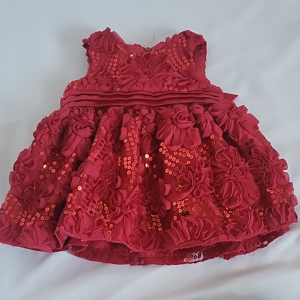 American Princess Red Floral Sequin Dress
